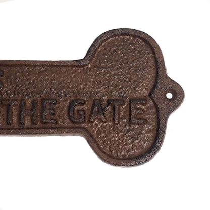 Dogs Please Close the Gate Sign - Cast Iron Sign
