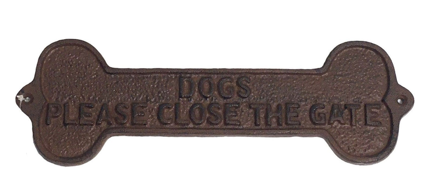 Dogs Please Close the Gate Sign - Cast Iron Sign