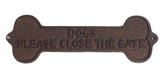 Dogs Please Close the Gate Sign - Cast Iron Sign