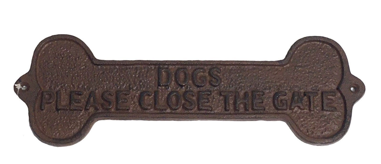 Dogs Please Close the Gate Sign - Cast Iron Sign