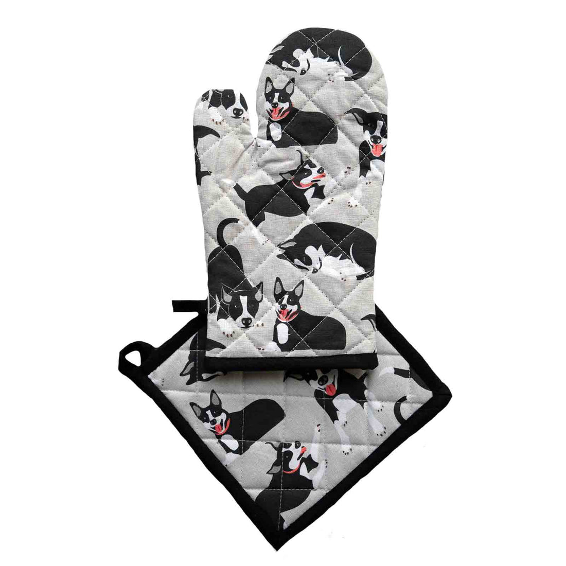 Farm Dogs 100% Cotton Oven Glove and Pot Holder