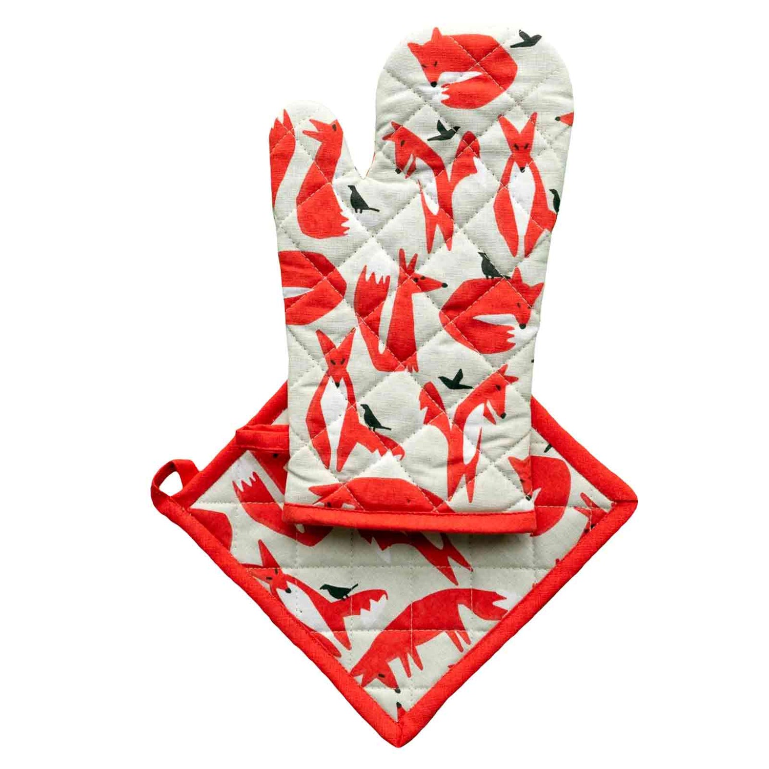 FOX Oven Mitt &amp; Pot Holder Set - Hello Homewares