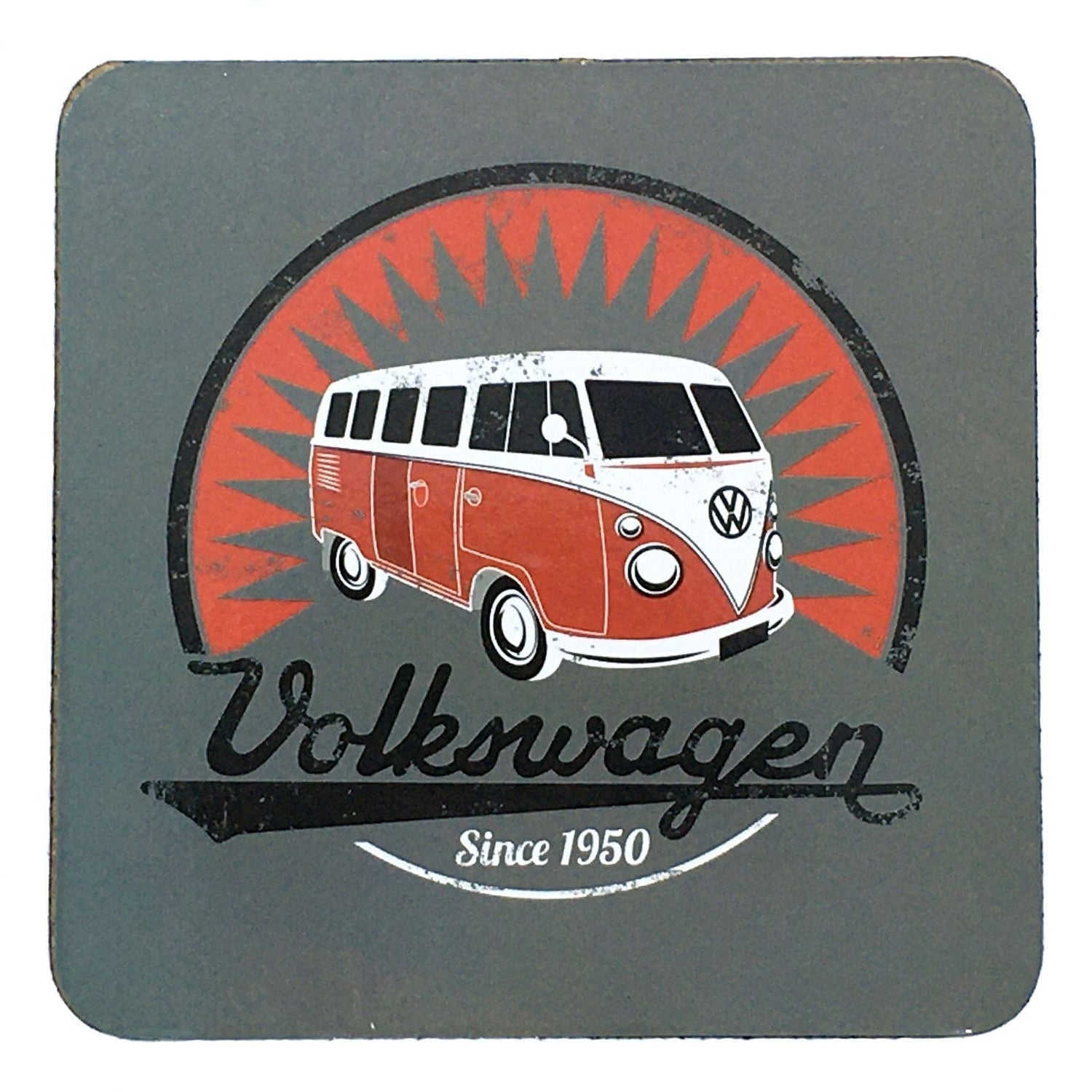 VW T1 Bus Coasters - Vintage Logo - Set of 4.