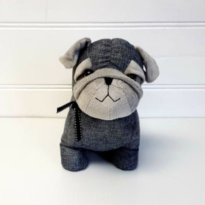 Grey Pug Fabric Door Stop.