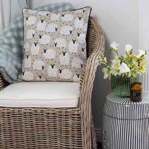 Grey Sheep Cotton Cushion