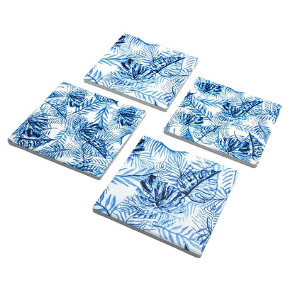 Island Blue Ceramic Coasters Set of 4