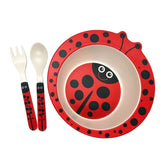 Lady Bird Bamboo Bowl and Cutlery Set