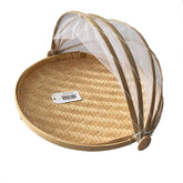 Medium Mesh Food Cover with Bamboo Tray