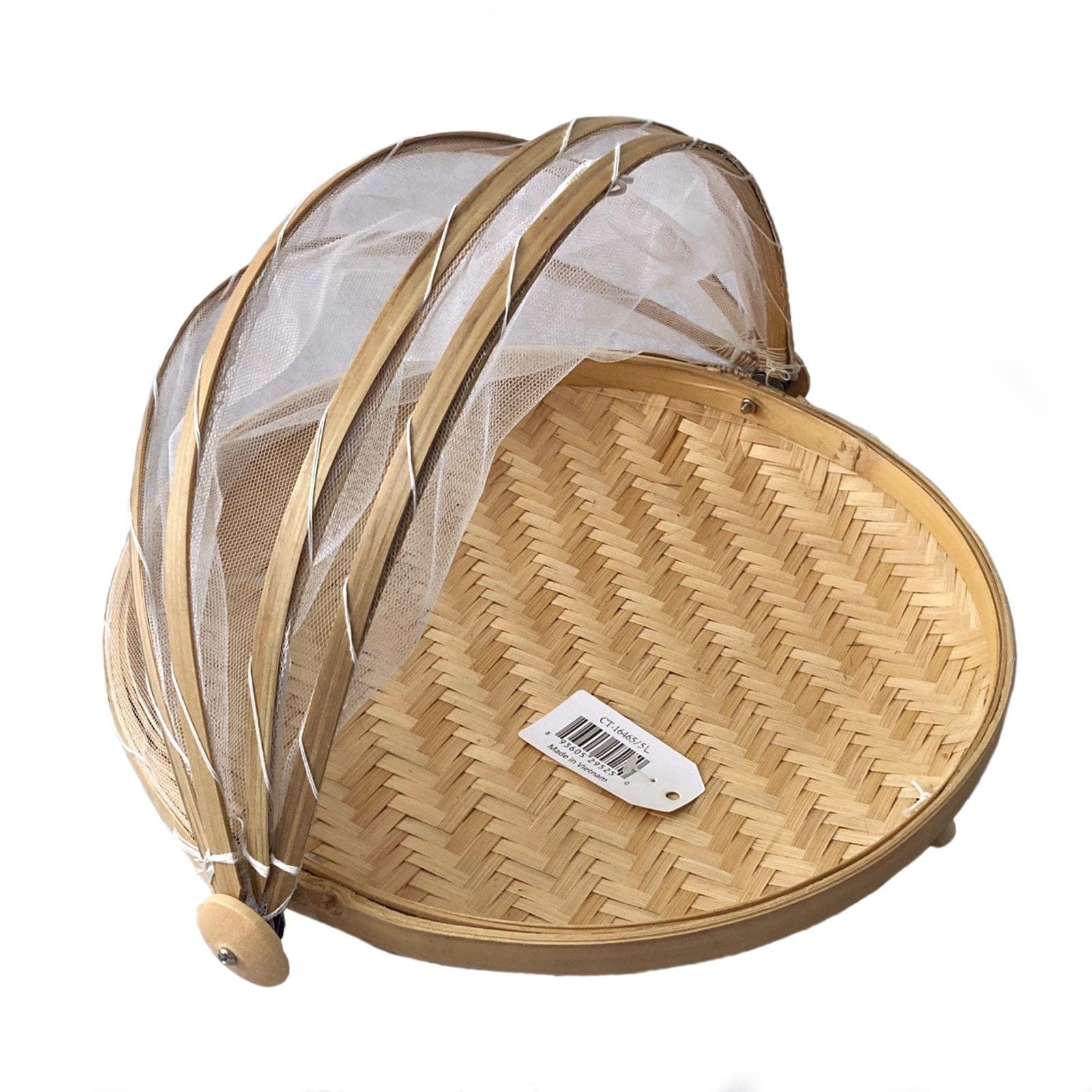 Medium Mesh Food Cover with Bamboo Tray