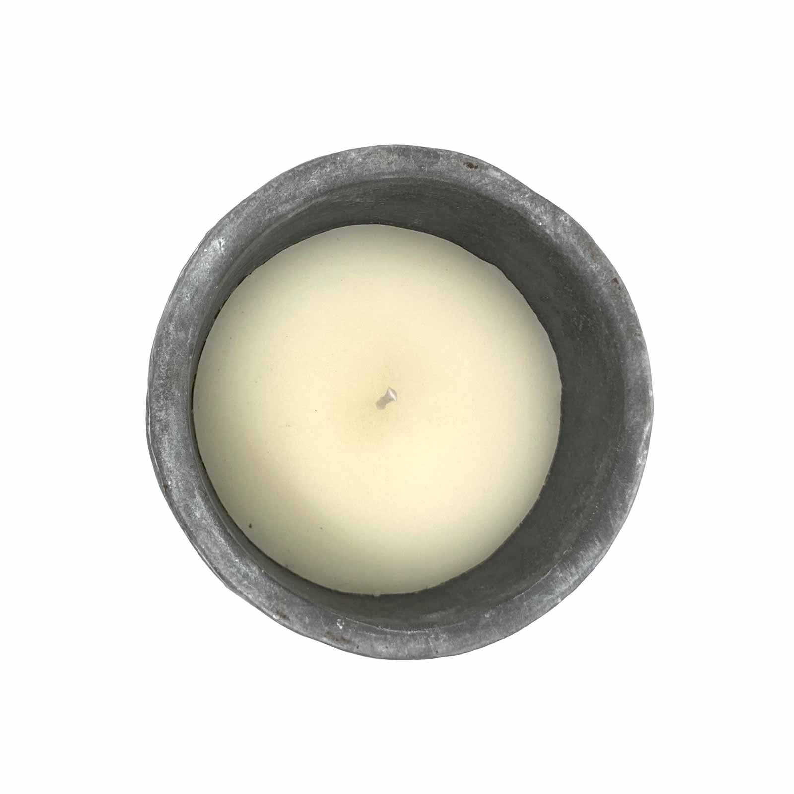Large Etched Cement candle from above