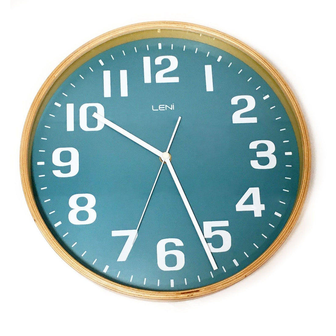 28cm Leni Wood Wall Clock - Teal.