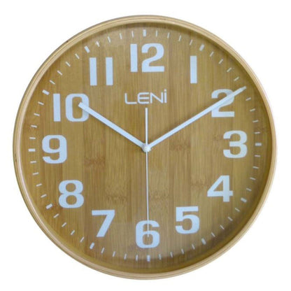 40cm Leni Wood Wall Clock - Bamboo.