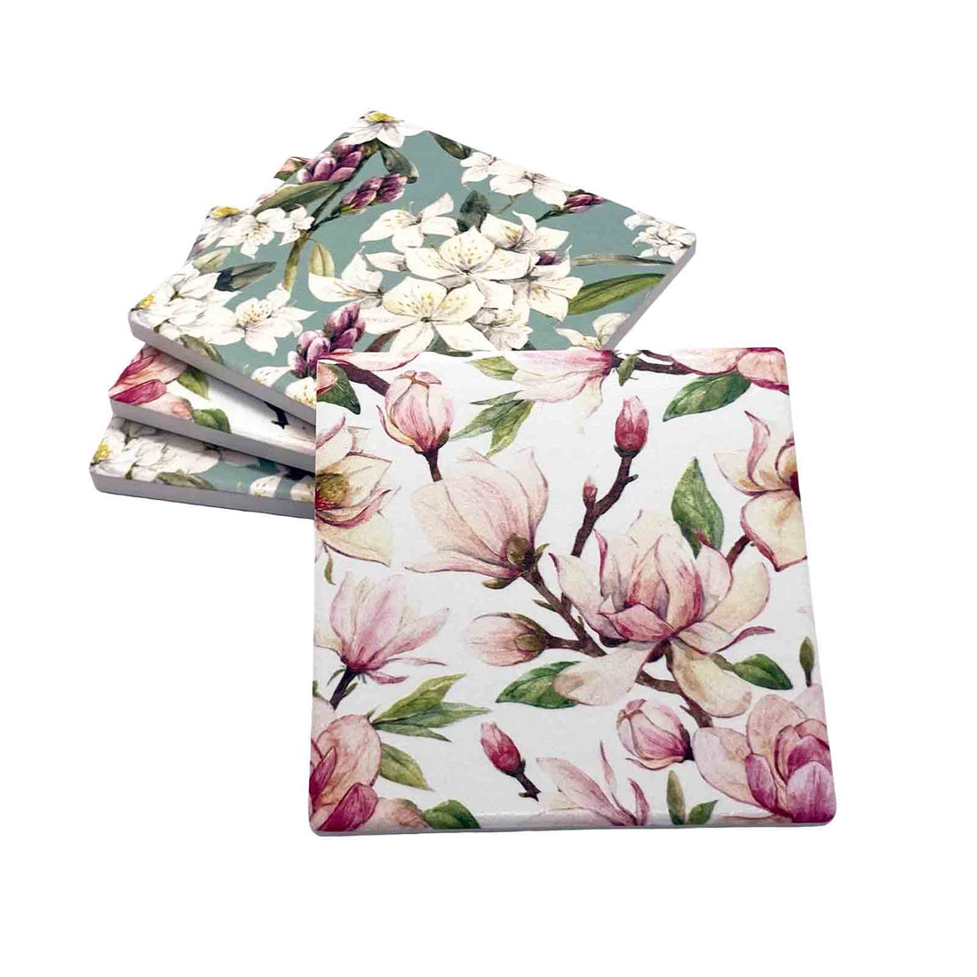 Magnolia Flower - Set of 4 Ceramic Coasters