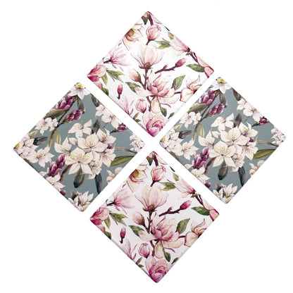 Magnolia Flower Set of 4 Ceramic Coasters