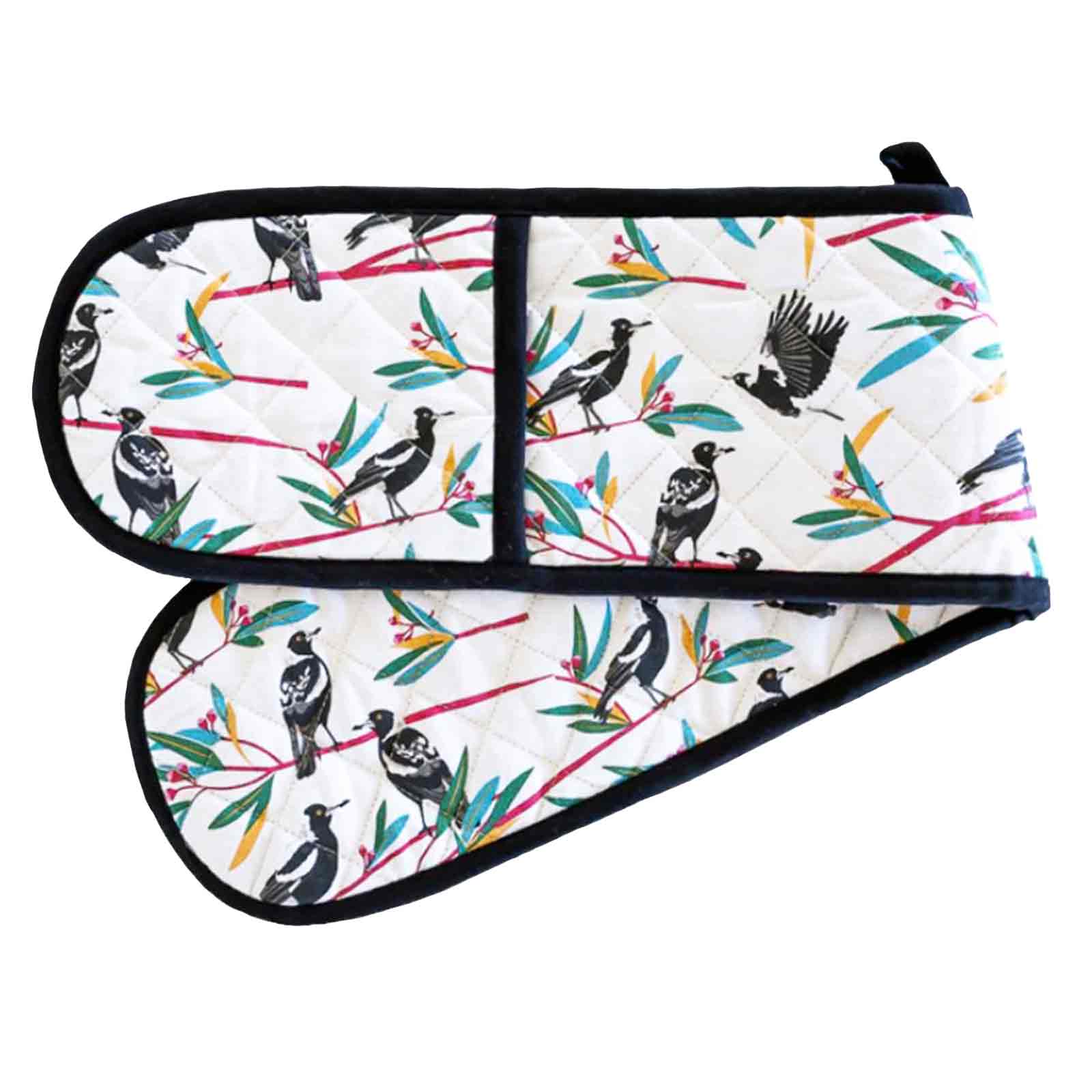 Magpies 100% Cotton Double Oven Glove