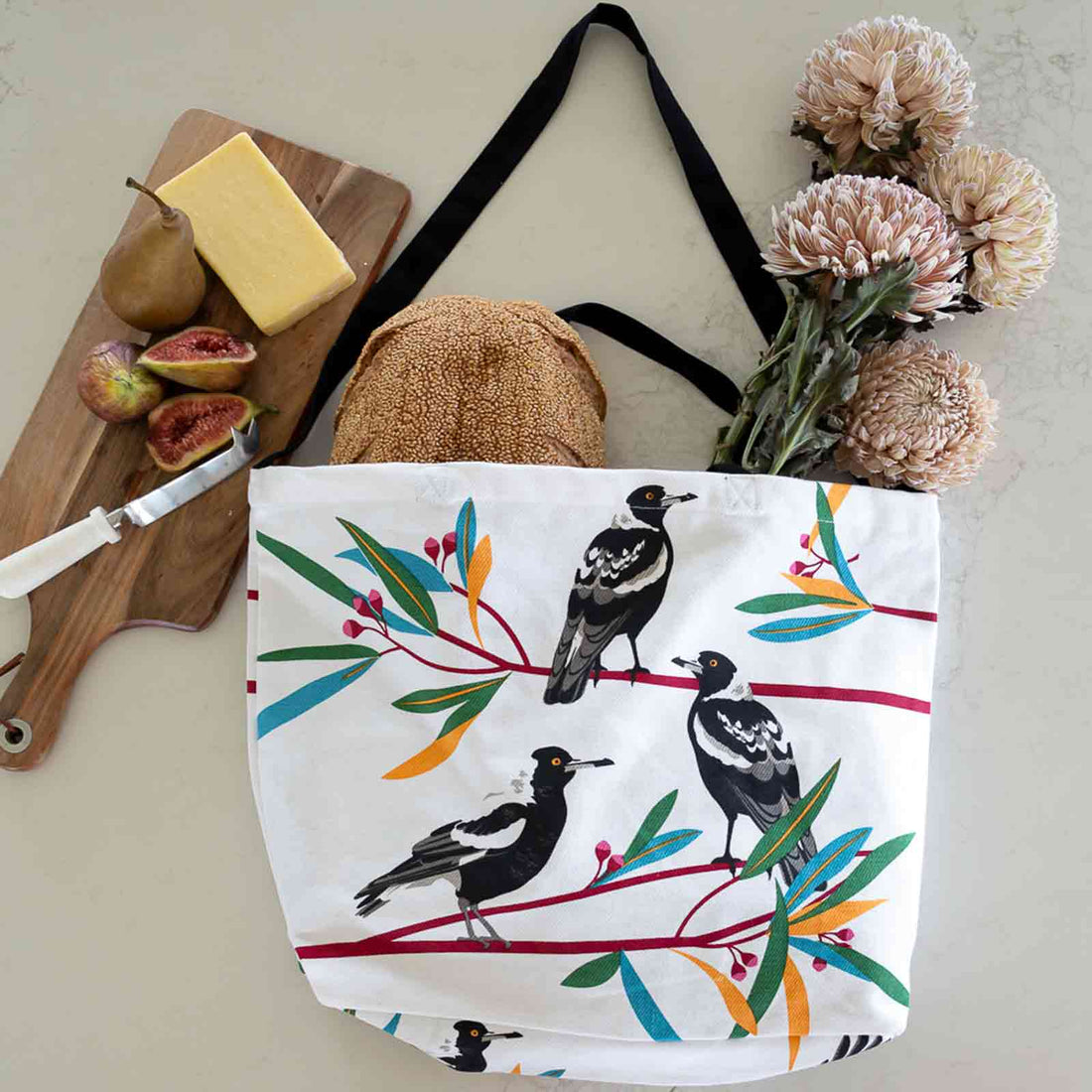 Magpies 100% Cotton Tote Bag - Hello Homewares