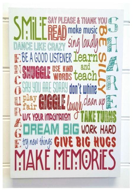 Make Memories Block Wall Art Sign.