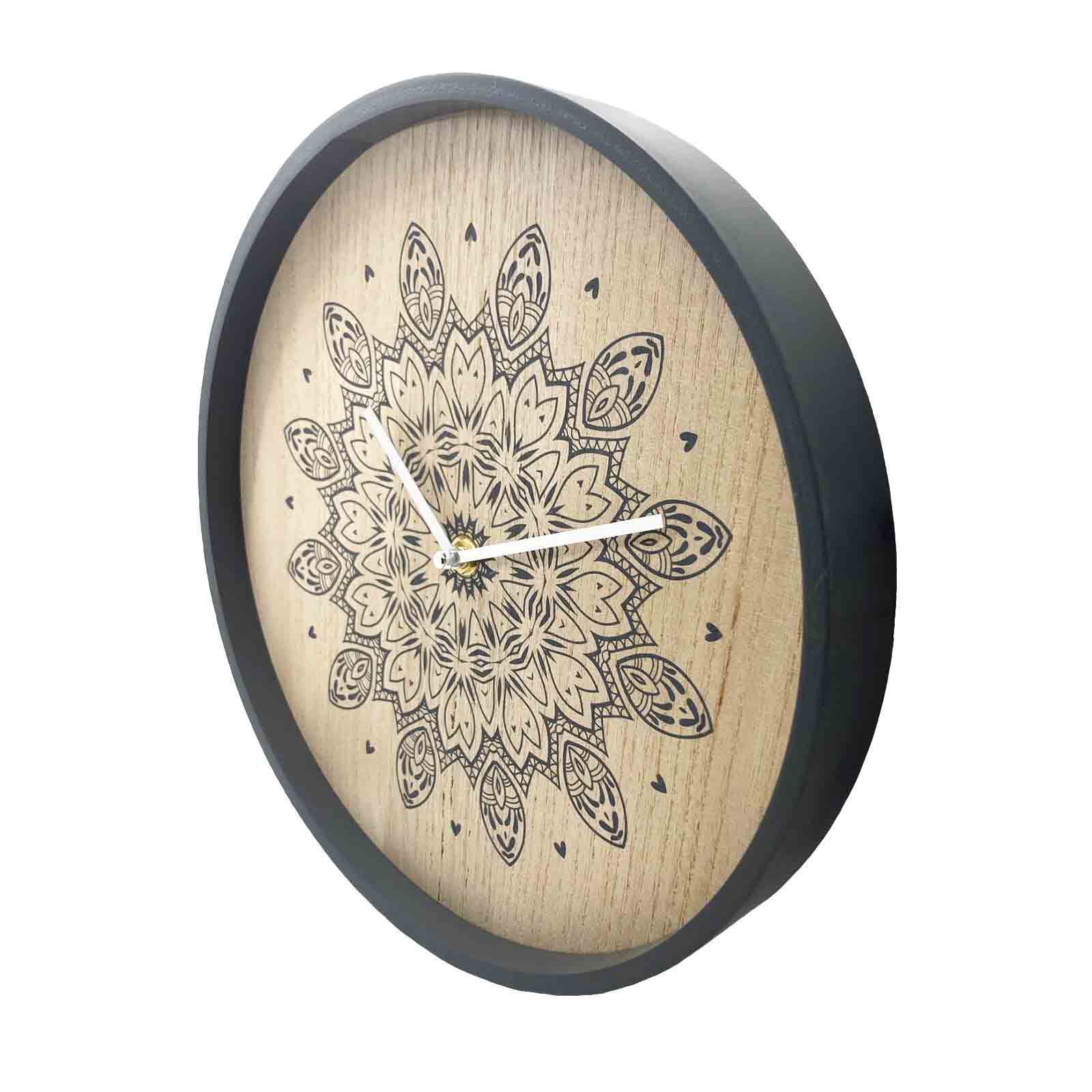 Mandala Home Wooden Wall Clock