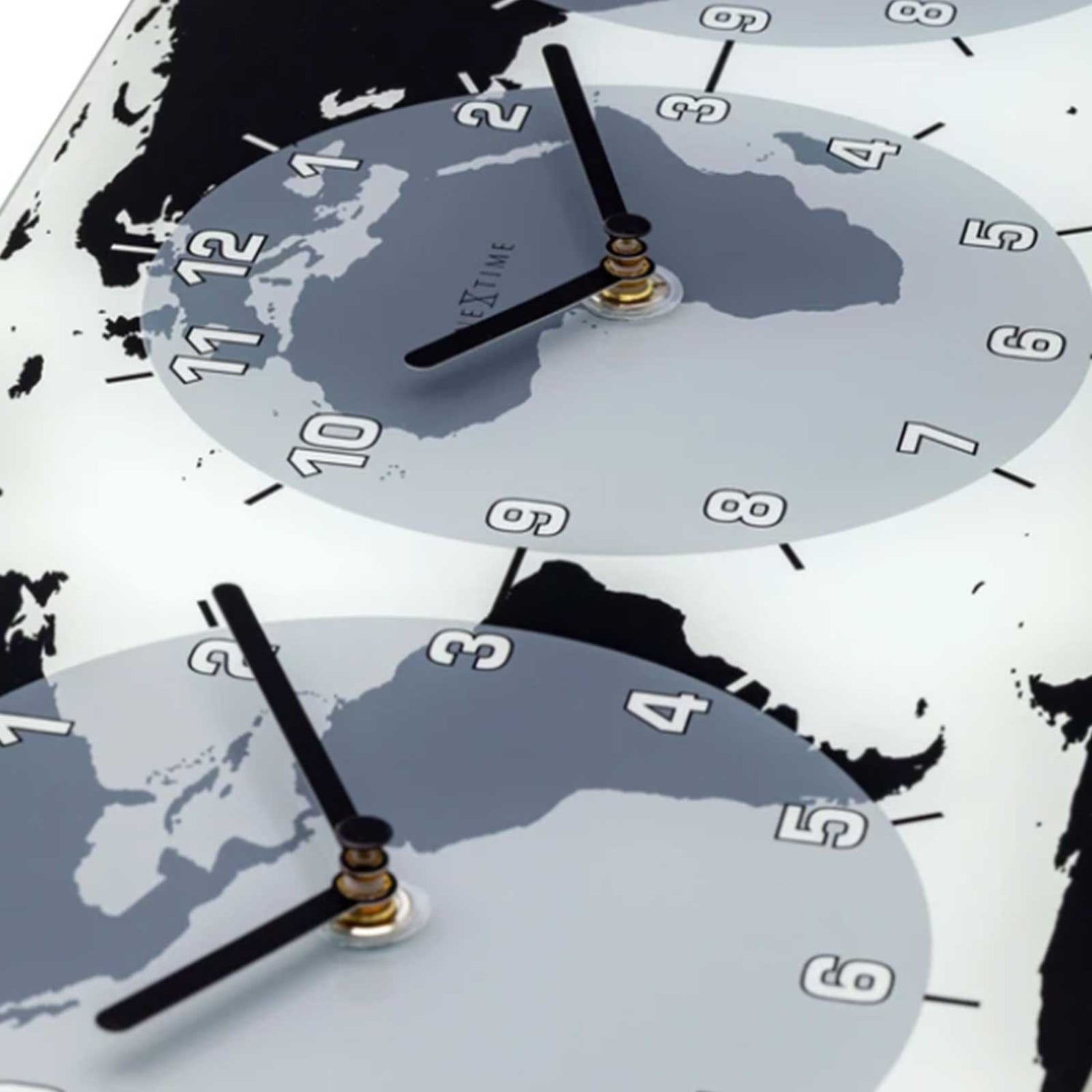 NeXtime Mondial Glass World Clock - 3 Faces