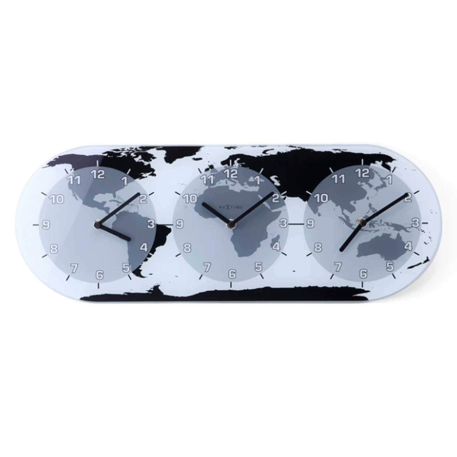 NeXtime Mondial Glass World Clock - 3 Faces