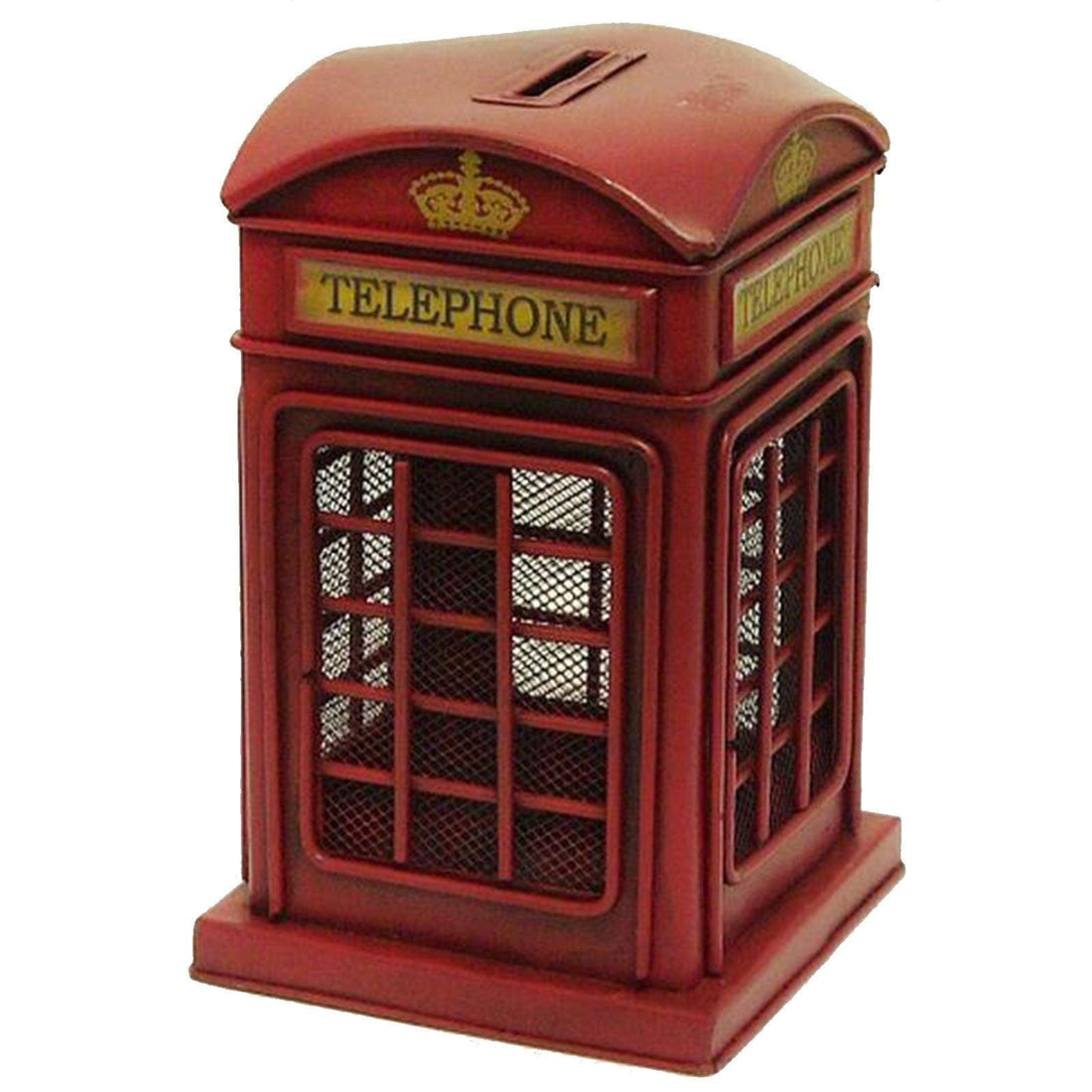 Red Metal London Phone Booth Money Box.