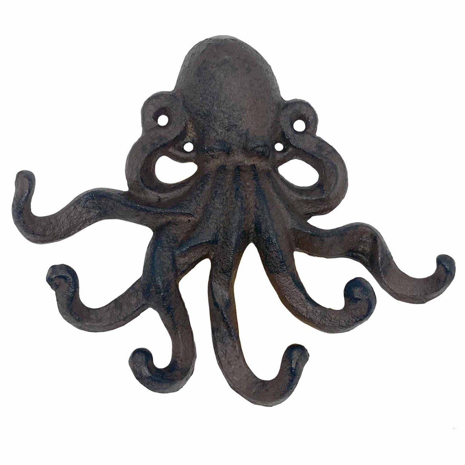 Mr Gecko Rust Brown Cast Iron Octopus Wall Hook