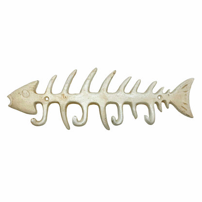 Mr Gecko White Metal Fishbone Wall Hook