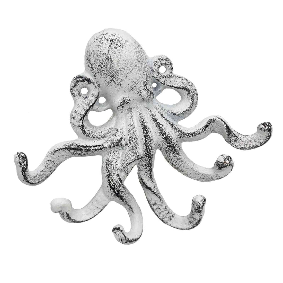 Mr Gecko White Octopus Cast Iron Wall Hook