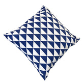 Navy Blue Triangles Outdoor Cushion
