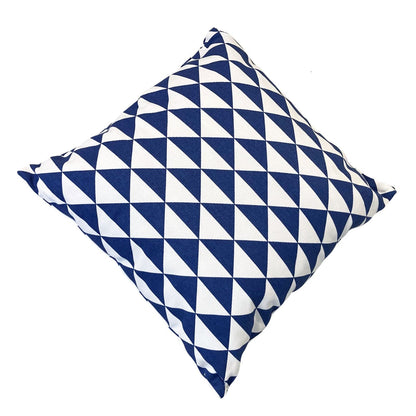 Navy Blue Triangles Outdoor Cushion