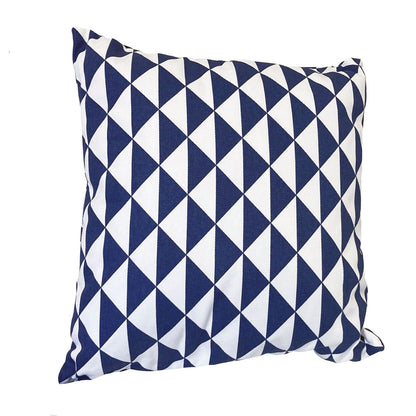 Navy Blue Triangles Outdoor Cushion