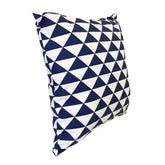 Navy Blue Triangles Outdoor Cushion