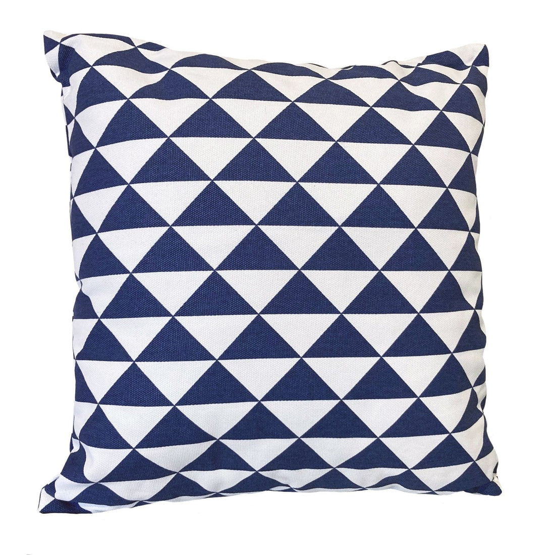Navy Blue Triangles Indoor Outdoor Cushion