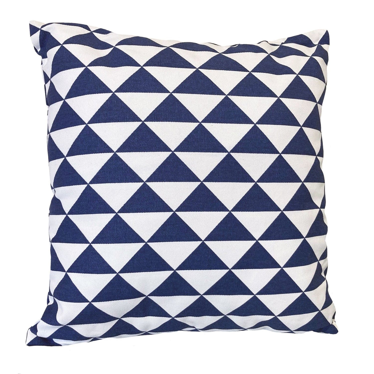 Navy Blue Triangles Outdoor Cushion