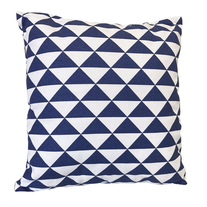 Navy Blue Triangles Outdoor Cushion