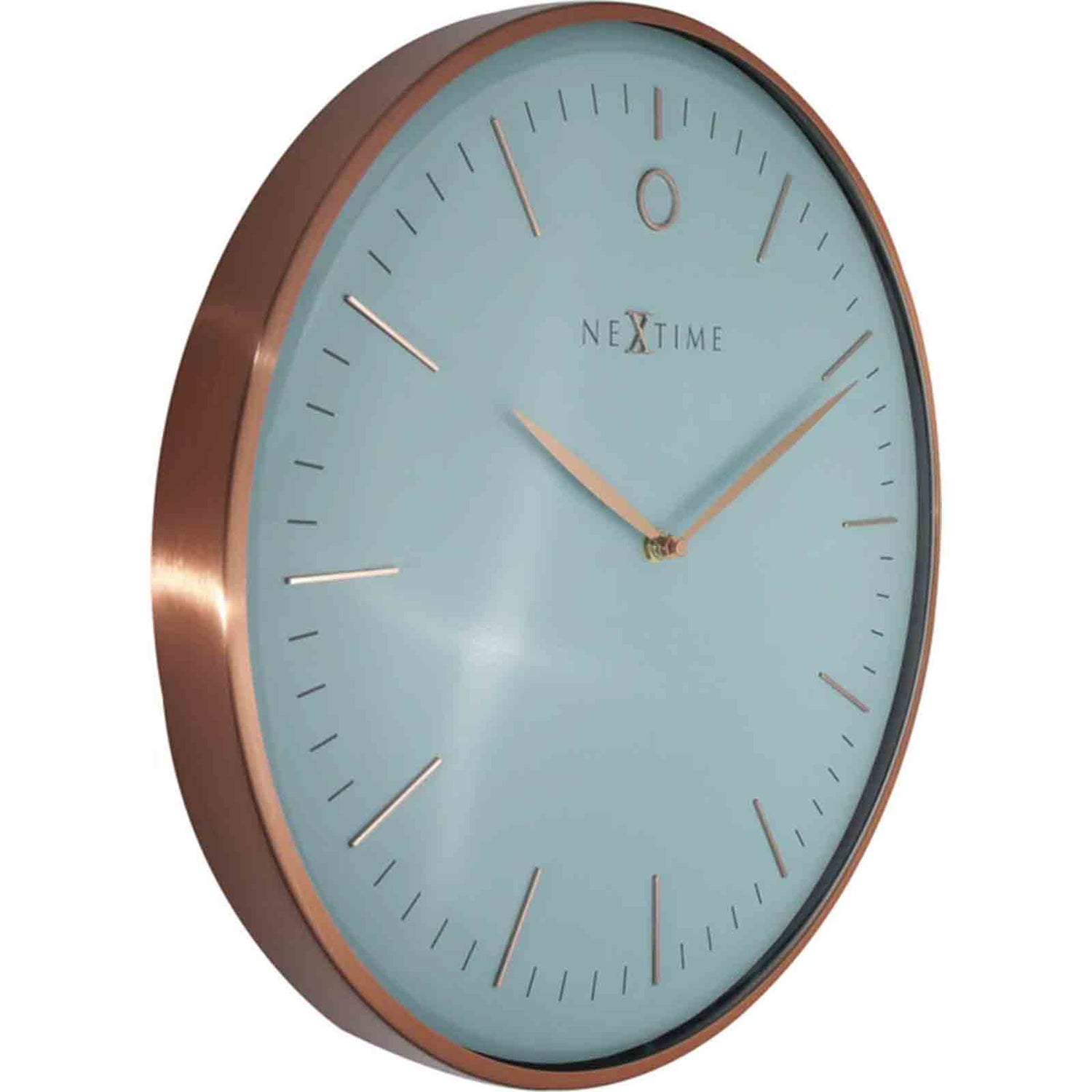 NeXtime GLAMOUR Turquoise &amp; Rose Gold Wall Clock