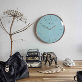 NeXtime GLAMOUR Turquoise & Rose Gold Wall Clock