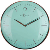 NeXtime GLAMOUR Turquoise & Rose Gold Wall Clock
