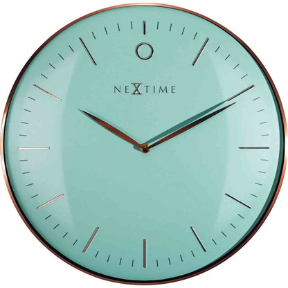 NeXtime GLAMOUR Turquoise &amp; Rose Gold Wall Clock