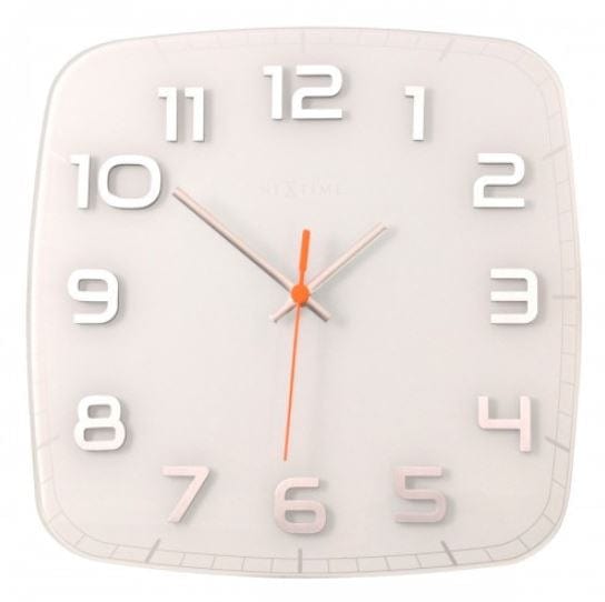 Nextime Square Classy Wall Clock - White.