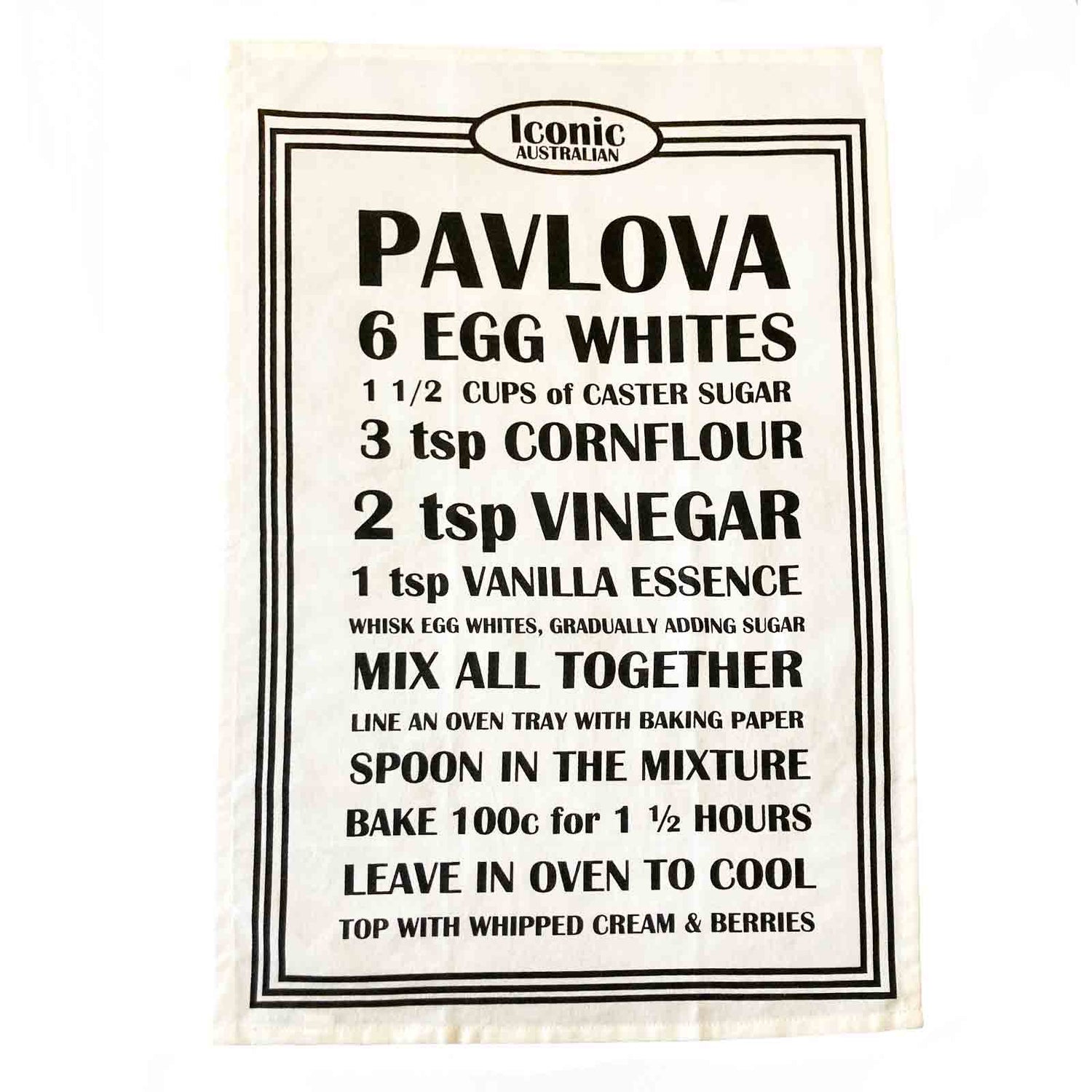 Pavlova 100% Cotton Tea Towel - Hello Homewares