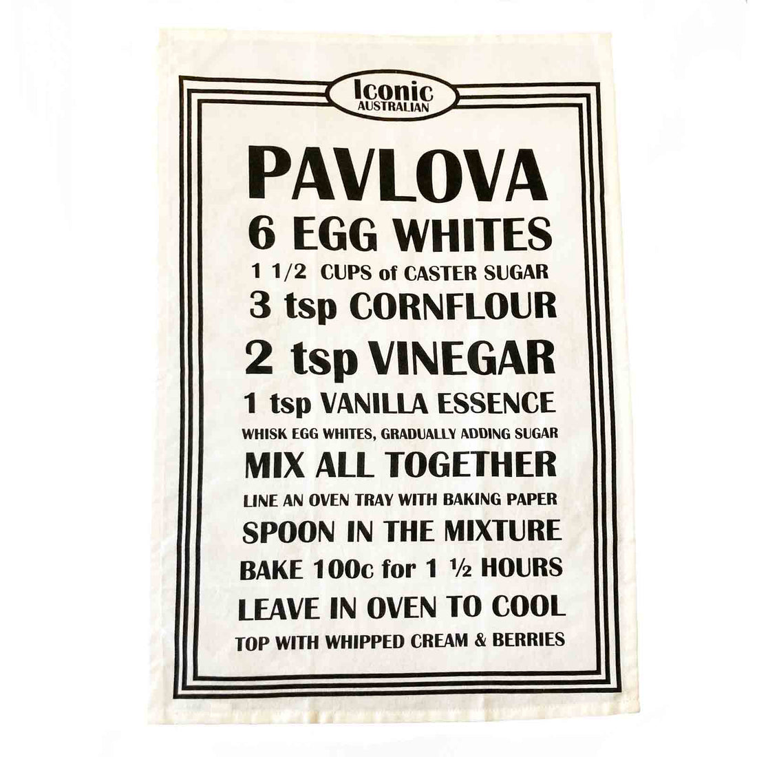 Pavlova 100% Cotton Tea Towel - Hello Homewares