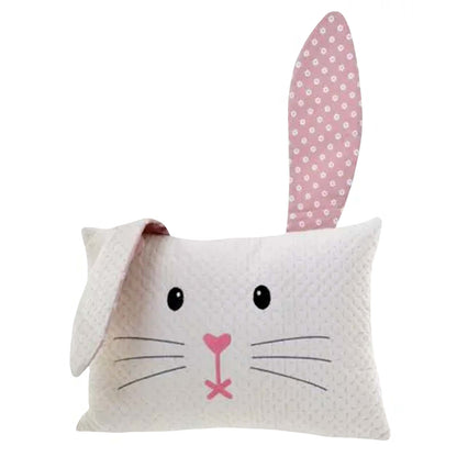 Pink Bunny Rabbit Plush Velour Cushion