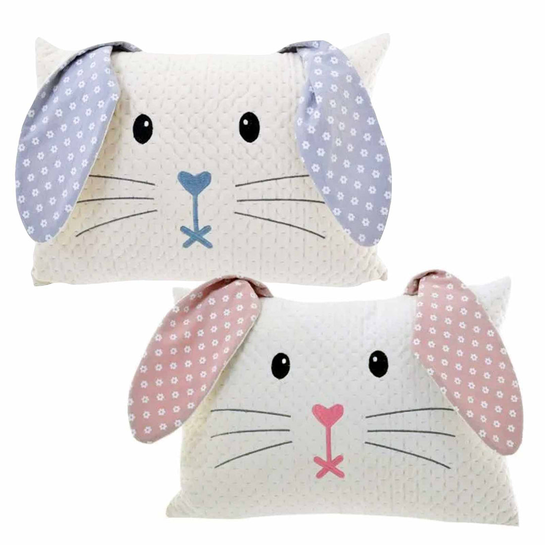 Pink or Blue Bunny Rabbit Plush Cushion