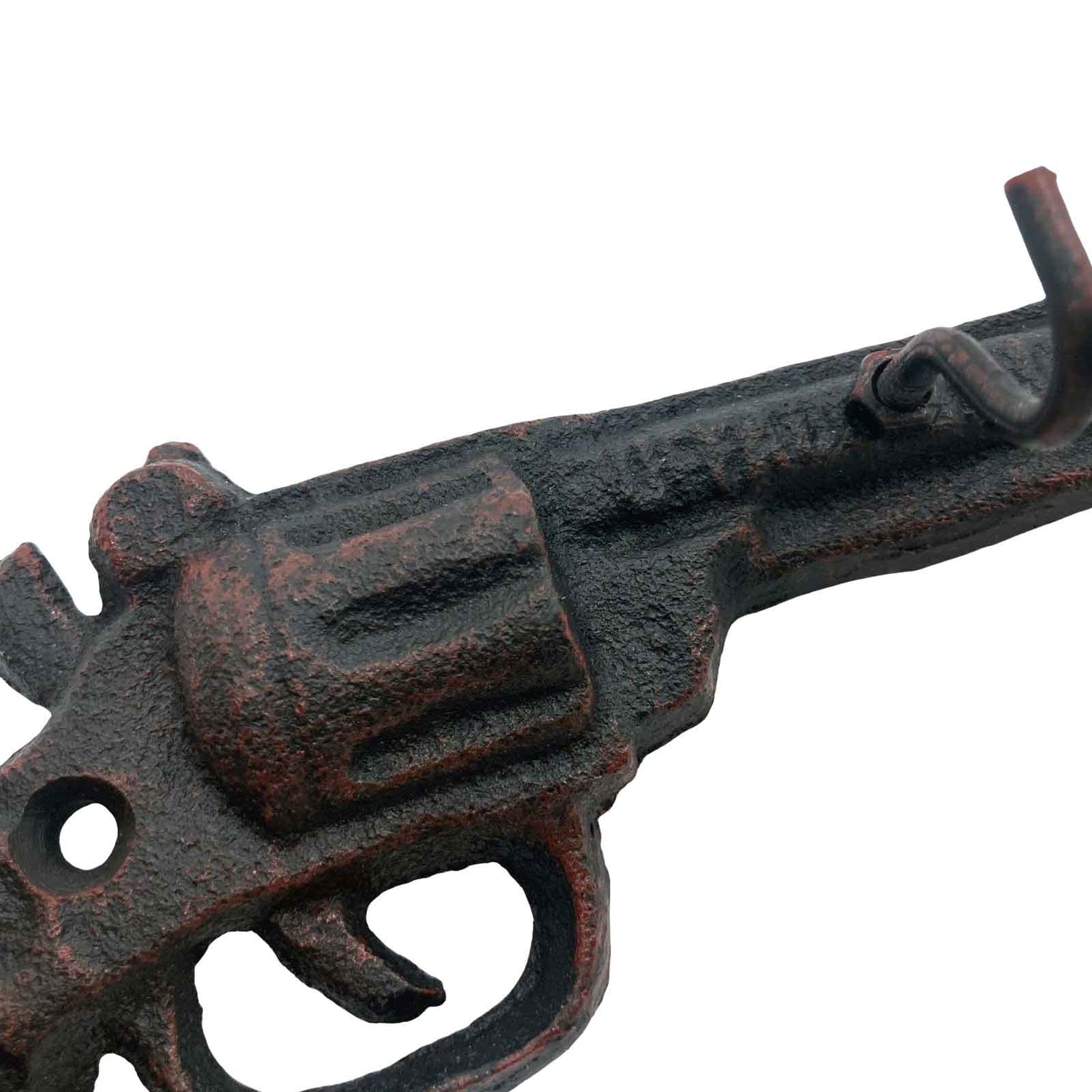 Antique Style Pistol Wall Hook Closeup