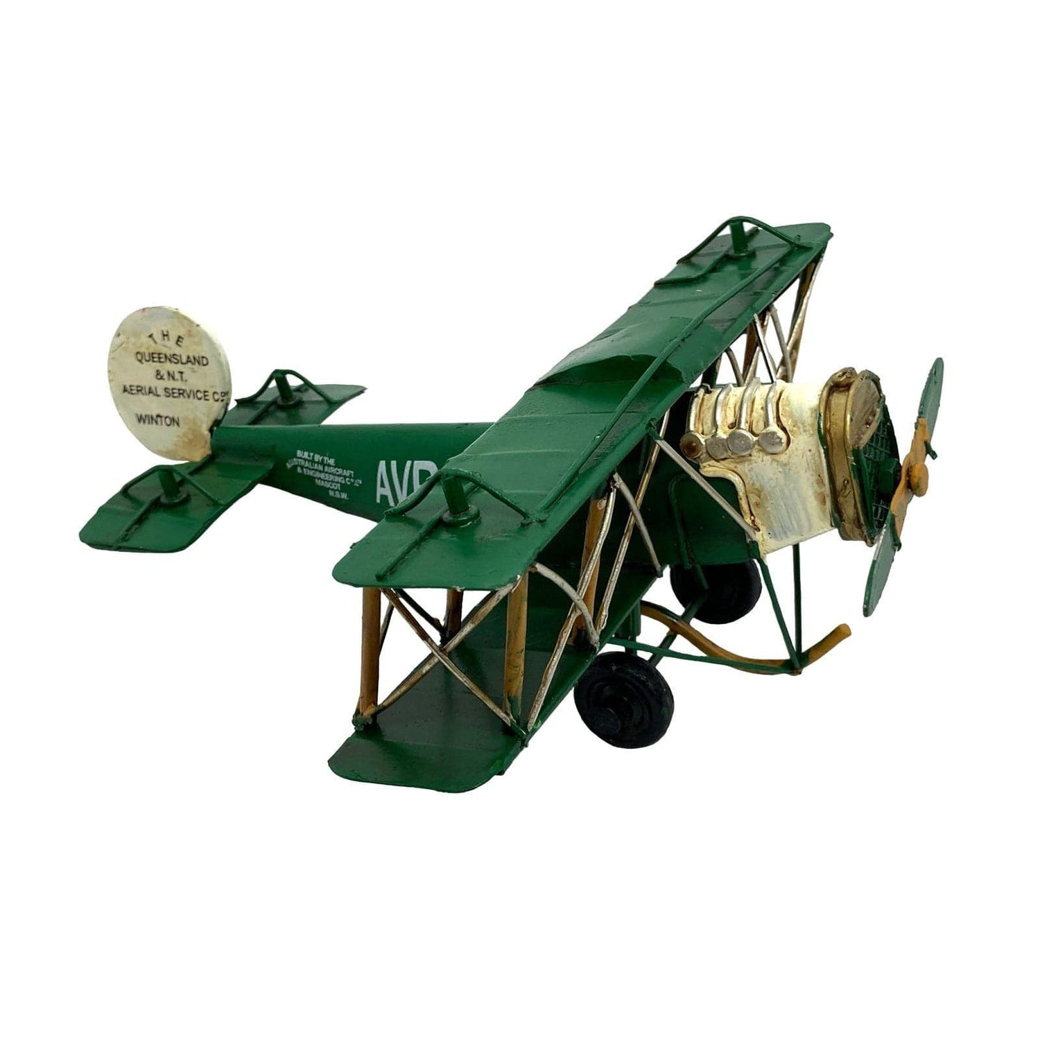 Queensland Avro Metal Plane - 16cm Wingspan - Hello Homewares