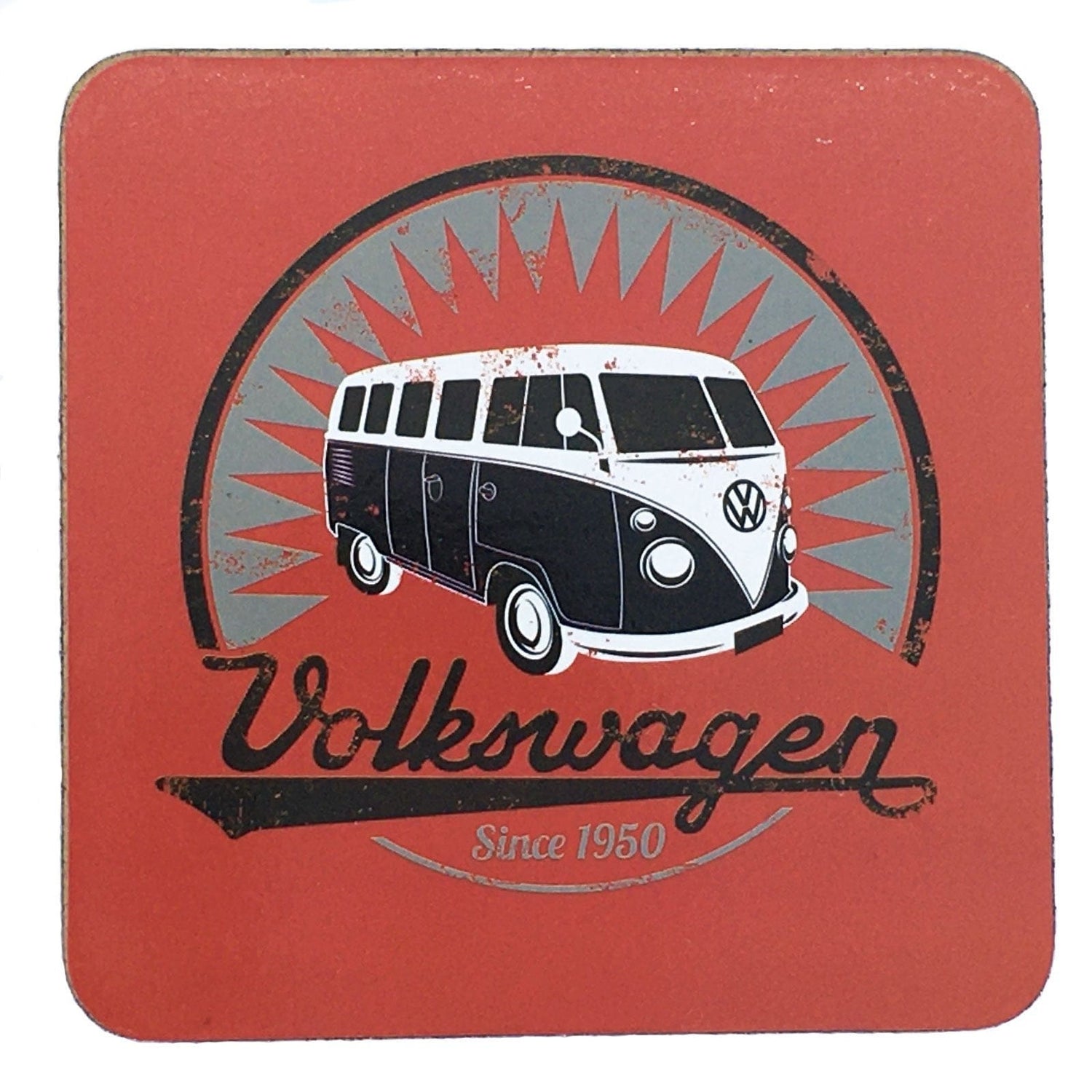 VW T1 Bus Coasters - Vintage Logo - Set of 4.