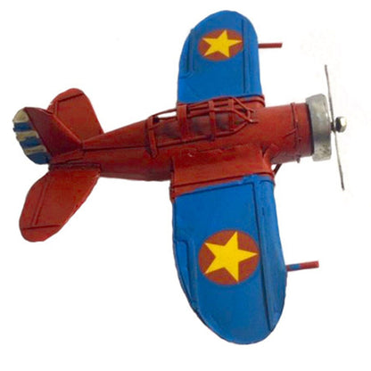 Red Mini Roamer Plane - Small Vintage Style Metal Plane.