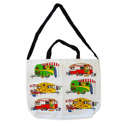 Retro Caravan 100% Cotton Shopper Tote Bag