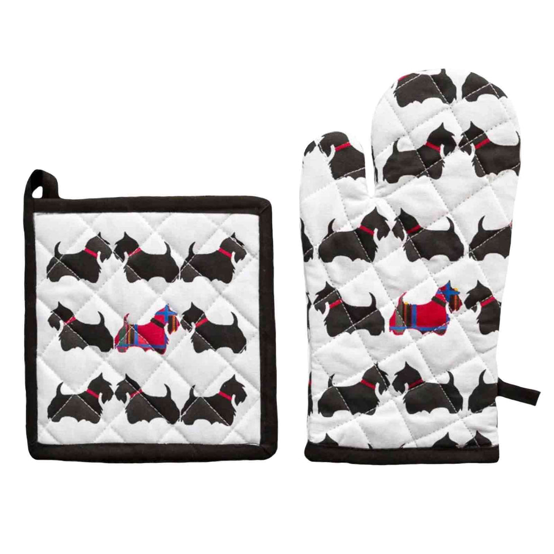 SCOTTIE DOGS Oven Mitt & Pot Holder Set - Hello Homewares